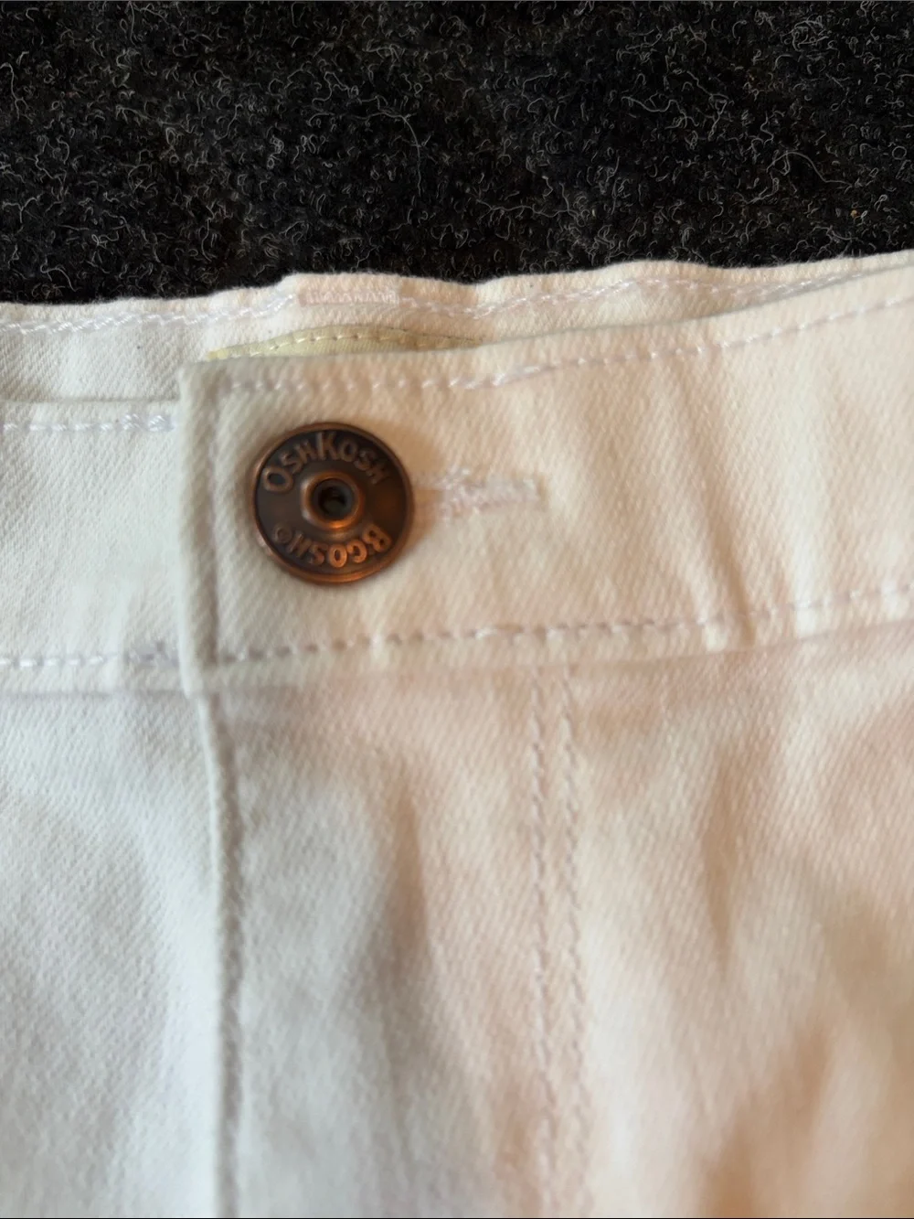OshKosh B'gosh White Denim Shorts With Eyelet Lace Trim Size 14